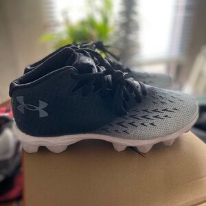Under Armour Kids Black and Gray Cleats